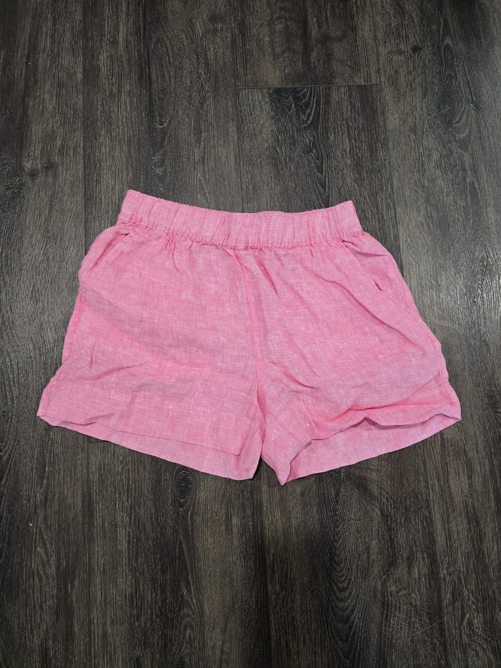 C.C Pink Elastic-Waist Linen-Blend Bermuda Shorts